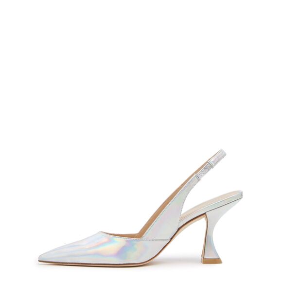 NWI Stuart Weitzman Xcurve 85 Slingback Heels in Iridescent Patent Leather Sz 5 - Picture 4 of 14